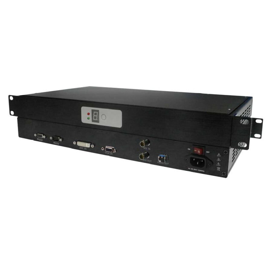 Extender Konwerter SDI lub optyczny - DVI/VGA z Tx VSP 628 jako extender VGA/DVI z kablem optycznym (MM). Zasięg: do 30 km optycznie, do 350 m po SDI
