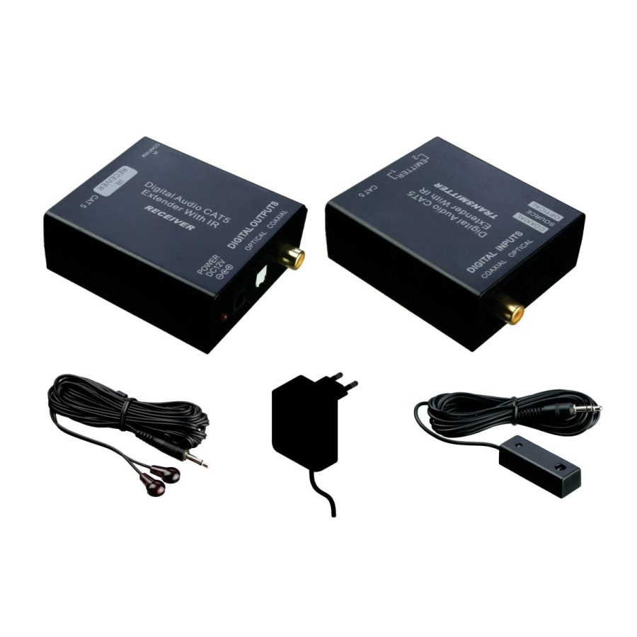 A-1362D Extender Audio SPDIF Toslink IR po kablu CAT5e/6 PoC na 200m - obrazek 2