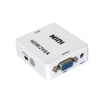 Konwerter HDMI - VGA + analog audio, 2 kanały audio stereo mini-jack 3,5mm L/R, zasilany z HDMI, dodatkowo przez mini-USB