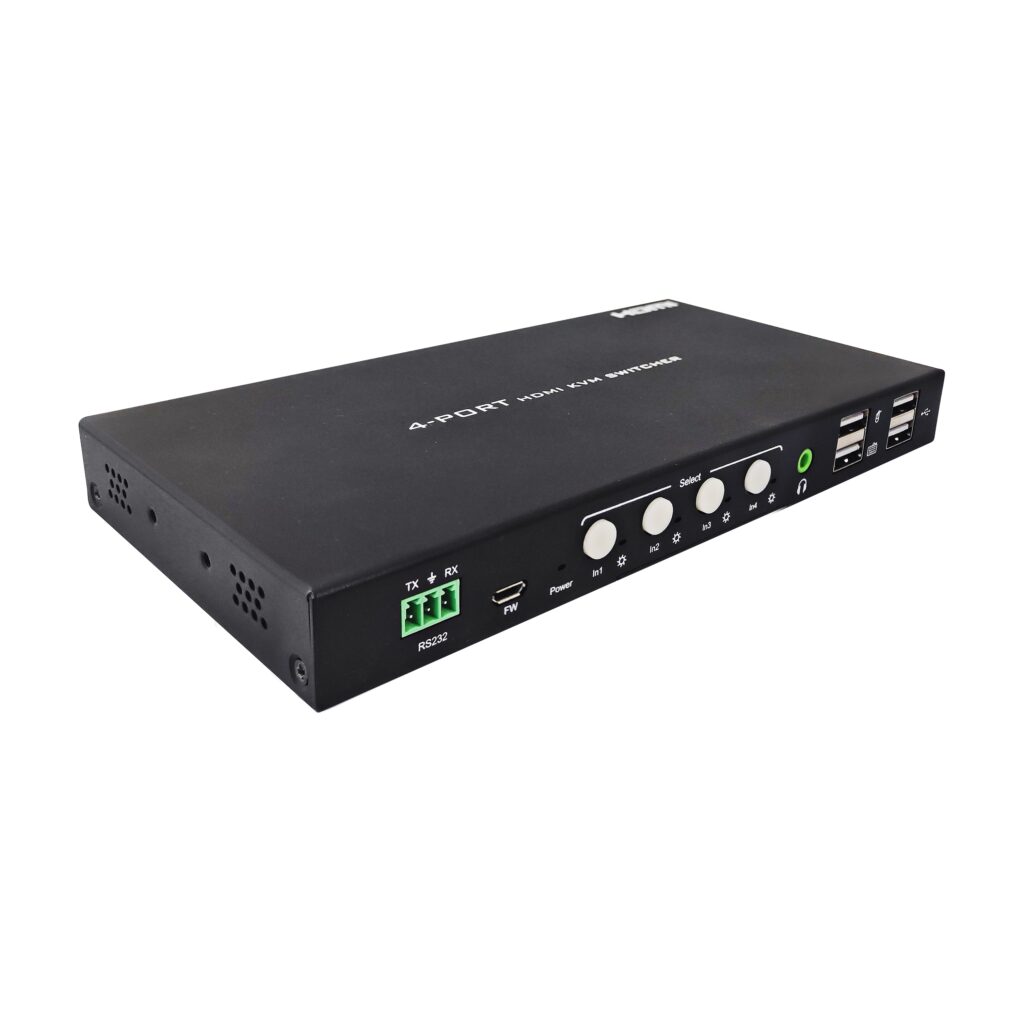 SX-KVM401C przełącznik 4x1 switch KVM HDMI 4K + USB terminal monitor + klawiatura + mysz