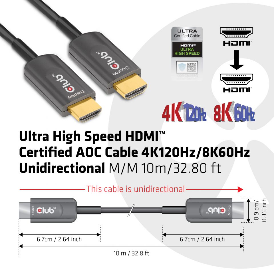 Gefen Ultra-Hi-Speed HDMI 2.1 Certified Optical Cable, Ultra 8k