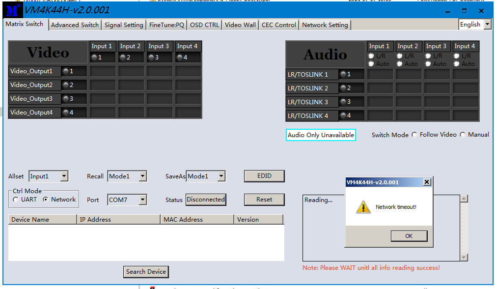 Seamless HDMI 4x4 matrix VideoWall 18Gbps 4K60