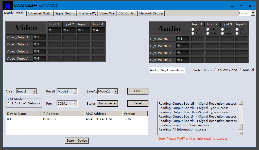 Seamless HDMI 4x4 matrix VideoWall 18Gbps 4K60
