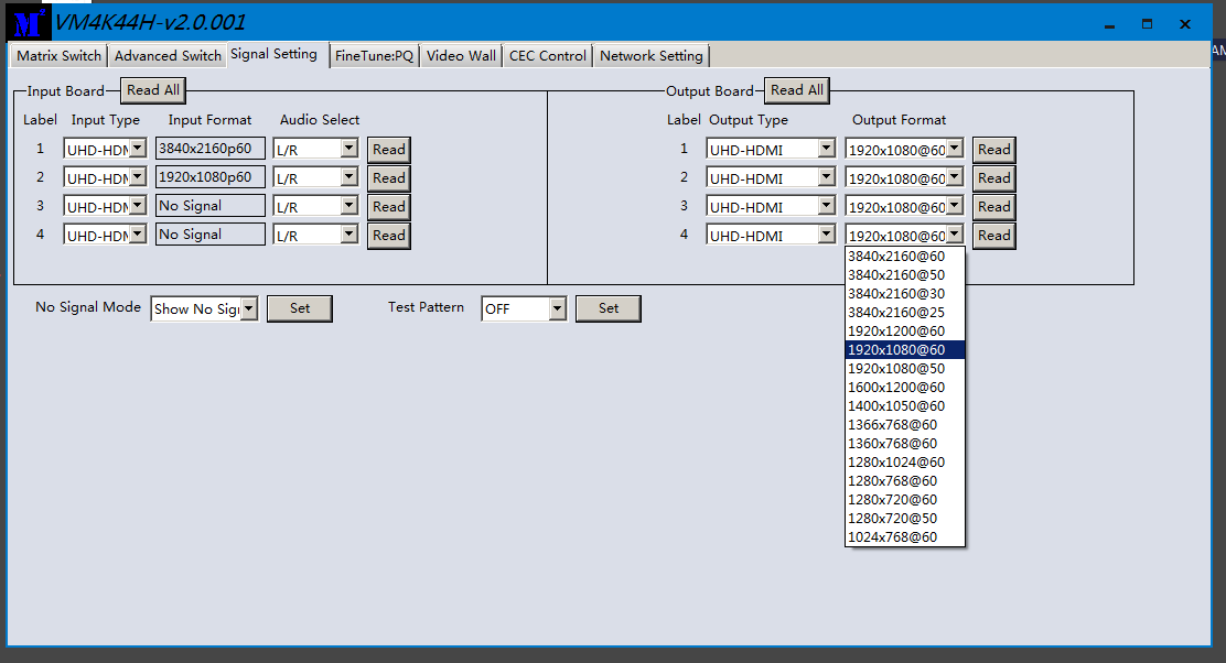 Seamless HDMI 4x4 matrix VideoWall 18Gbps 4K60