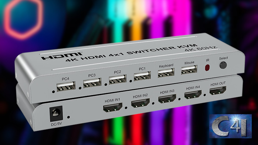 SFX HDSW4-KVM-V2.0 automatyczny 4-portowy przełącznik KVM HDMI+USB 4K