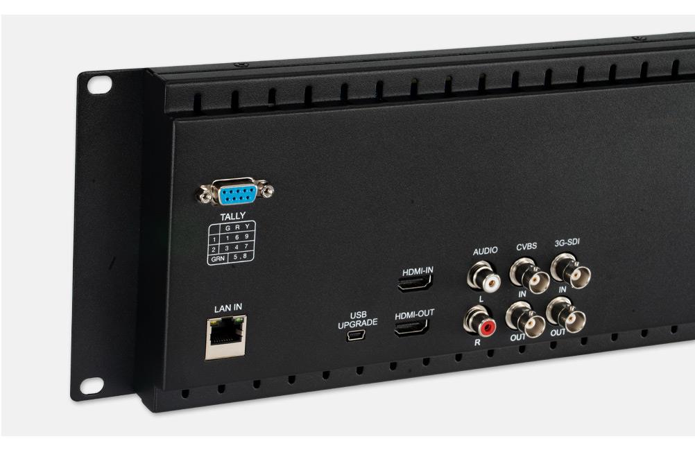 D71 PLUS jest przeznaczony do pracy nadawczej i postprodukcji, każdy panel z wejściami i wyjściami sygnału 3G-SDI, 4K HDMI i CVBS. Ponadto ma również dźwięk L / R.