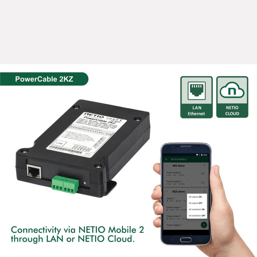 NETIO PowerCable 2KZ Sterownik Zasilania 2x 230V z opomiarowaniem