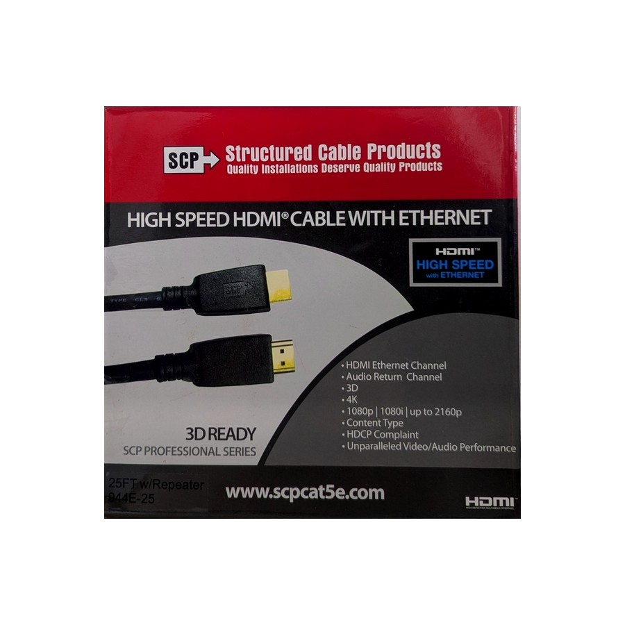 SCP 944E-25-REP  Kabel HDMI 4K 30Hz 10Gb Aktywny Kierunkowy z zasilaczem
