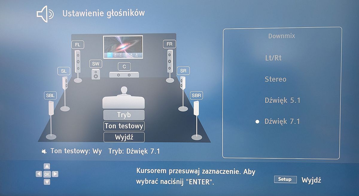 Magnetar UDP900 - ustawienia głośników