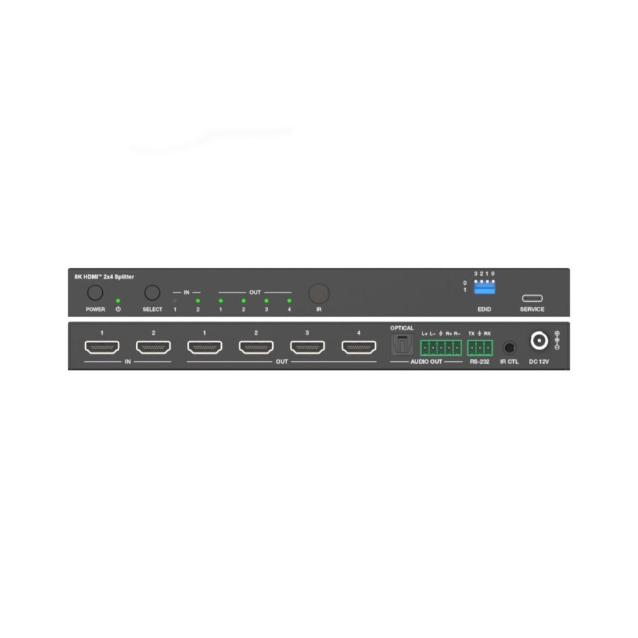 HDC-SPC24AP Rozdzielacz z przełącznikiem HDMI 48Gb/s 2x4 z audio - obrazek 2
