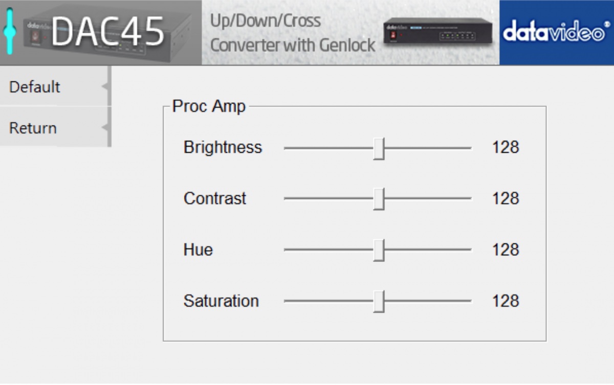 Datavideo DAC-45 4K color space config.