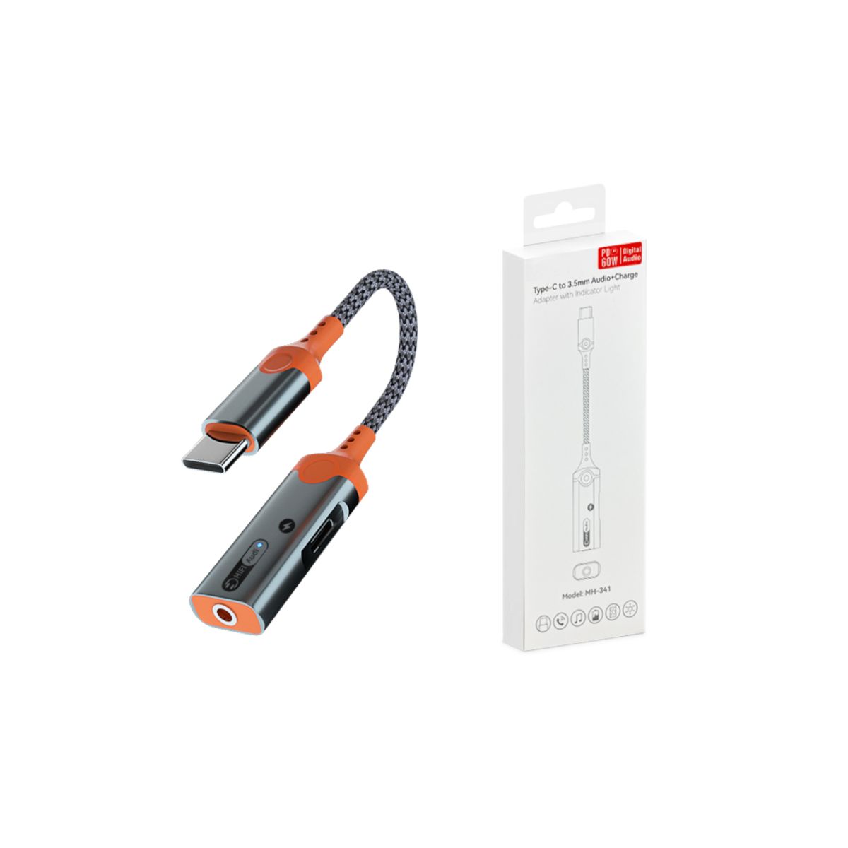 Metalowy Adapter słuchawkowy Type C Earphone Converter 60W PD do ładowania dla Iphone15 - obrazek 2