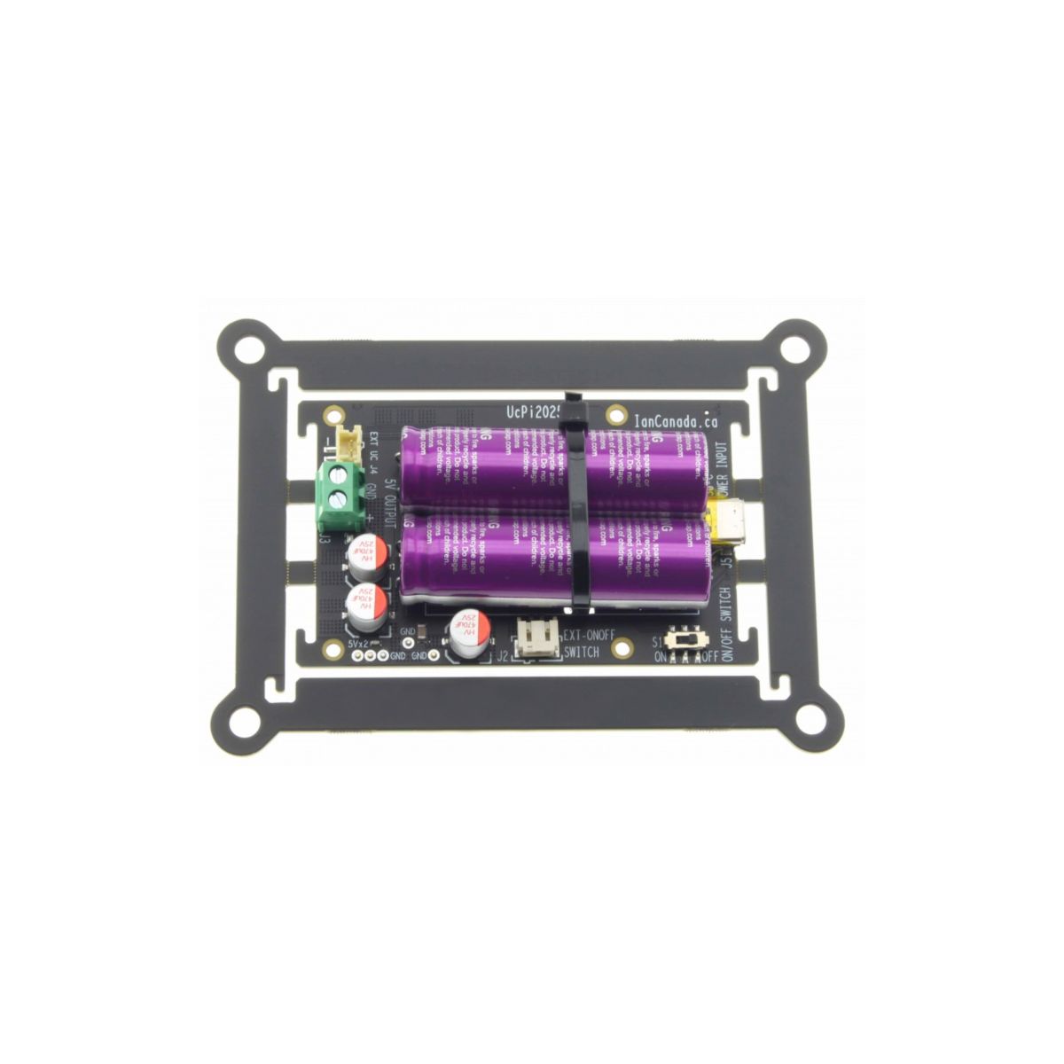 DIY - UcPi2025 ultrakondensatorowy zasilacz 5V dla Raspberry Pi z zabezpieczeniem, 2× ultrakondensatory i przełącznik ON/OFF - obrazek 3