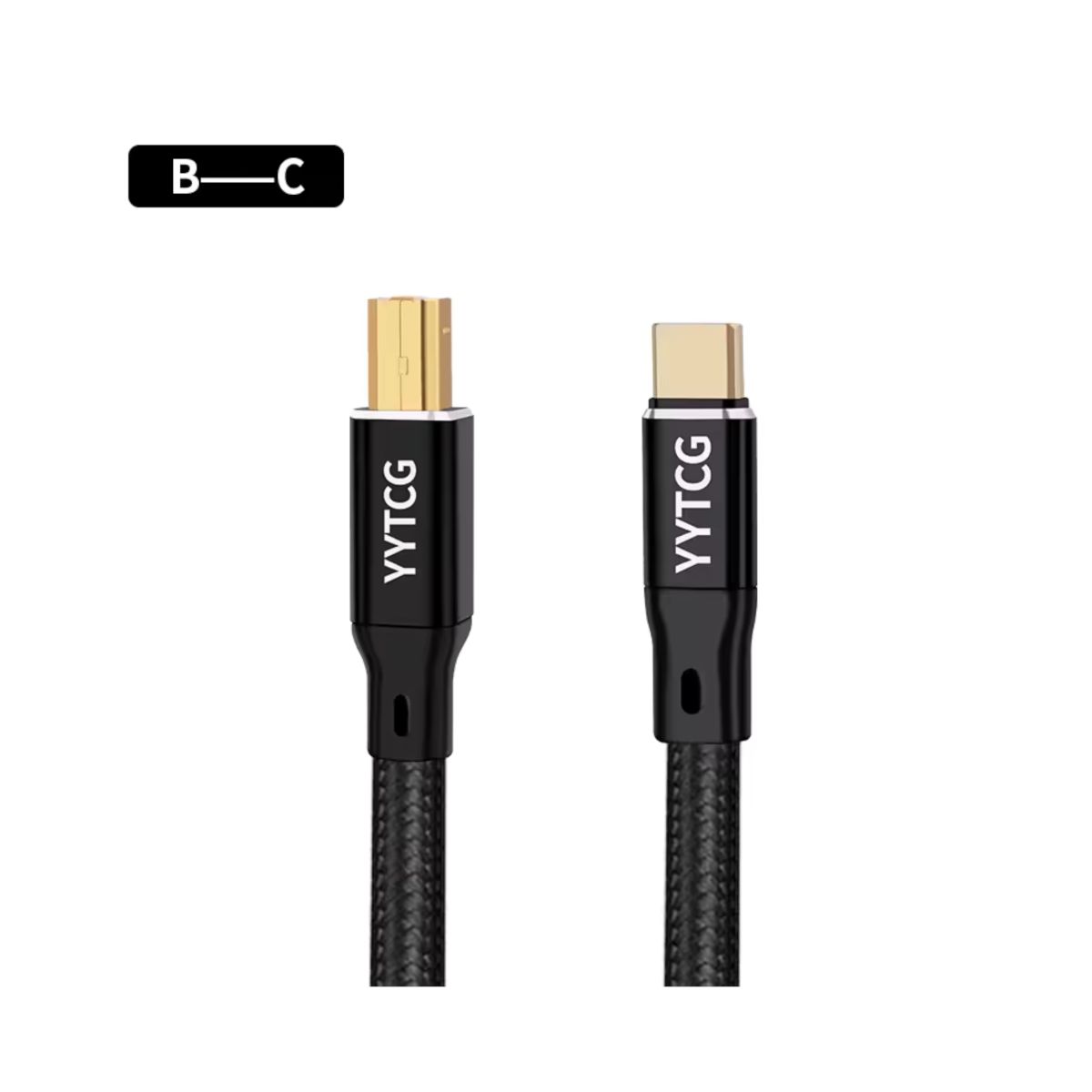 Kabel USB audio HiFi YYTCG 6N DAC OCC typu B do C ze srebrną powłoką 0,5m