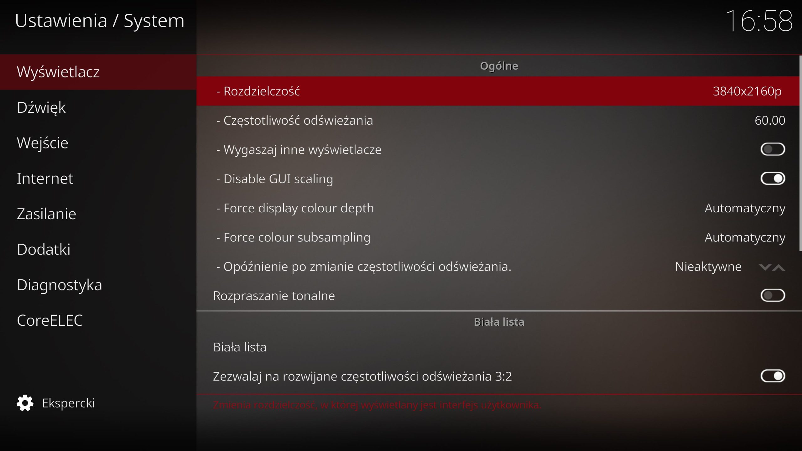 CoreELEC 22 - video settings